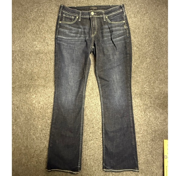 Silver Jeans Avery Slim Boot Dark Wash Denim Jeans Women 33x33 - Picture 7 of 11